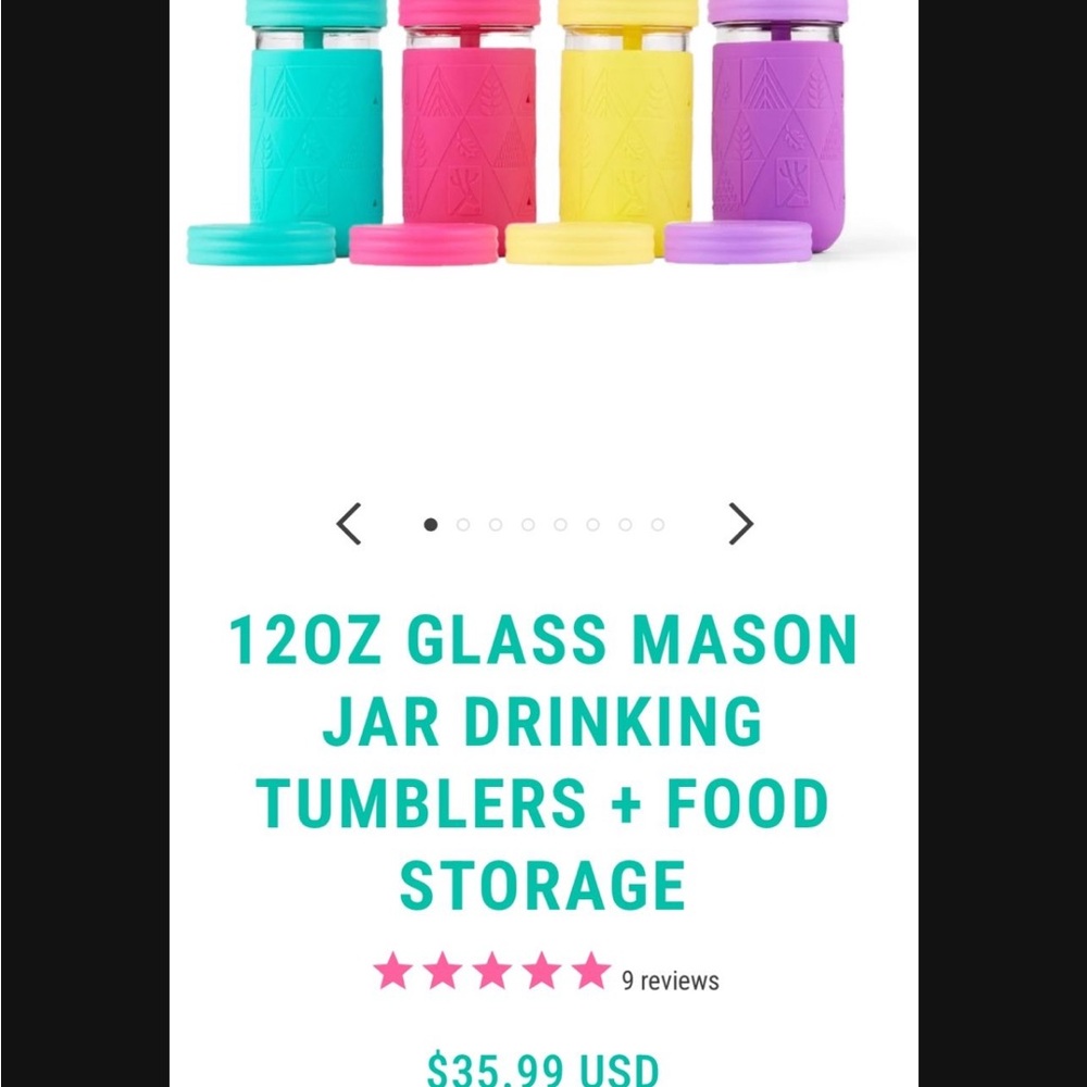 Colorful Glass Mason Jar Tumblers